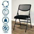thumbnail image 5 of COSCO Commercial Fabric Padded Seat Folding Chair with Resin Mesh Back, Black, 4-pack, 5 of 7