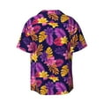 thumbnail image 2 of Disketp Men's Hawaiian Purple Flower Print Shirts Button Down Holiday Beach Shirts-Medium, 2 of 7