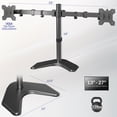 thumbnail image 3 of VIVO Black Dual Monitor Articulating Desk Stand Mount, Fits Up to 27" Screens, 3 of 8