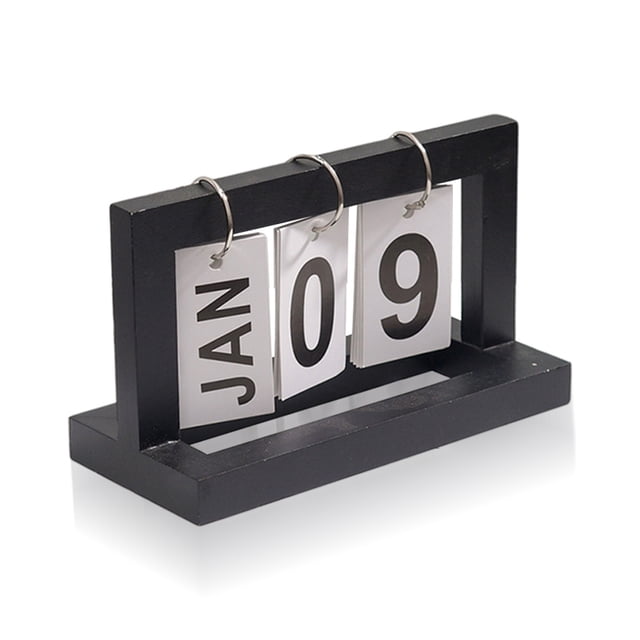 Cateissary Calendario de giro de página, de dormitorio de oficina, decoración de pie, decoración de restaurantes de interior, regalos de fiesta de Almacenamiento y organización del hogar Negro Cateissary HA032057-01B