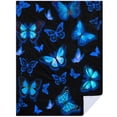 thumbnail image 3 of Manta wowpull Butterfly de franela azul 125x100 cm, 3 of 7