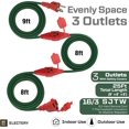 25 Ft Outdoor Extension Cord Multiple Plugs, 16/3 SJTW Outdoor Multiple