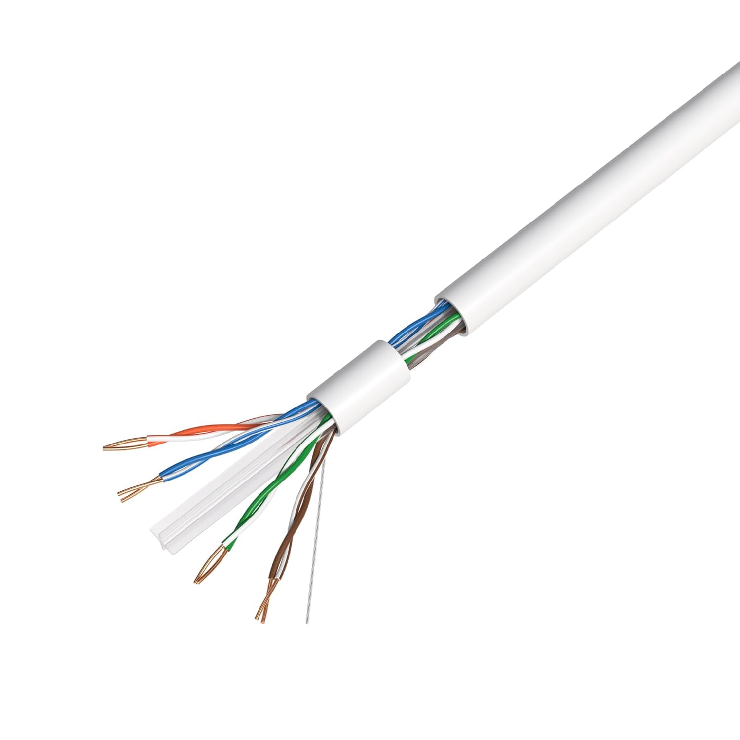 Cat6 Ethernet Cable 1000ft Bulk Pull Box, 23AWG Solid UTP LAN Wire, 550MHz RJ45 Network Cable, Copper Clad Aluminum (CCA), White, Cables Direct Online