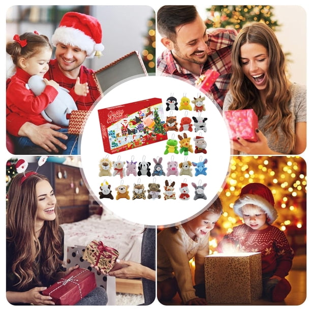 Calendario de Adviento de Navidad 2024, muñecos de juguete, Papá Noel, calendario de cuenta regresiva de 24 días, caja de regalo para niños, regalo de árbol de Navidad