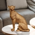 thumbnail image 3 of Estatua de guepardo vintage, figura de animal europeo, escultura de leopardo, para el hogar y la oficina. Leopardo sentado, 3 of 6