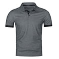 thumbnail image 5 of Muscularfit Ringer T Shirt Men Polo Shirts Oversized Work Shirts Tops Short Sleeve Collared Bronze Mens Work Shirts,M, 5 of 8