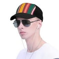 thumbnail image 4 of Naloa Vertical Stripes Adult adjustable Print Baseball Hat, Patchwork curved brim baseball capfor Men and Women, One Size, 4 of 5