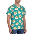 thumbnail image 4 of Yiaed Cute Shiba1 Print Mens Short Sleeve Tight Fit T-Shirt, Crewneck Casual Tee-Small, 4 of 5