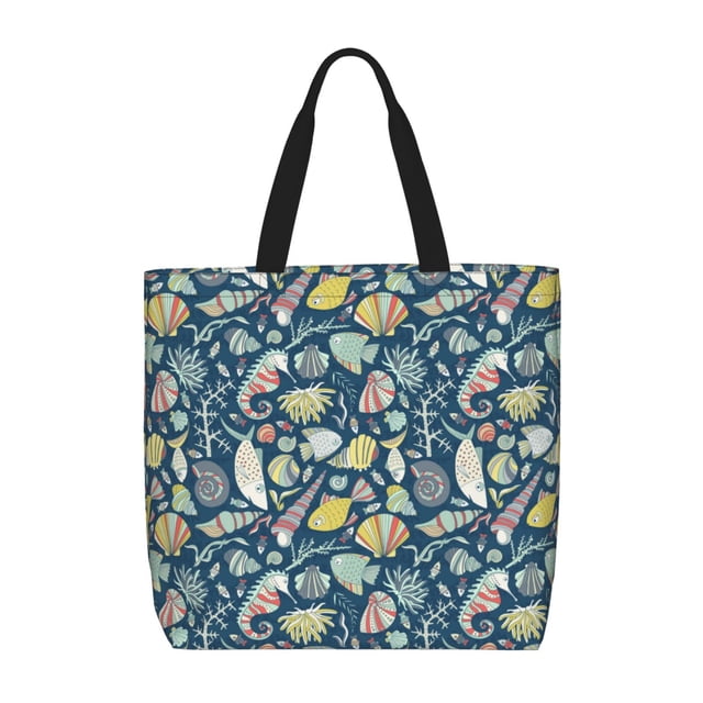 Balery Underwater Creature Bolsa de Mano para Mujeres con Cremallera, Bolsa de Gimnasio con Compartimentos, Bolsa para Laptop, Bolsa para Trabajo