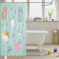 thumbnail image 3 of Cat Shower Curtain For Bathroom 72"Wx84"L Cartoon Cats Bathroom Curtain Teen Cute Pet Animal Bath Curtain,Pink Kawaii Cat Paw Print Curtain Sets Teal Grey Yellow, 3 of 4
