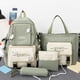thumbnail image 3 of 4x/set Teens Canvas Tote ptop Wide Travel Casual Computer Bolsa de pañales Estuche para lápices capacidad Verde Macarena mochilas escolares, 3 of 8