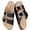 Black Patent, variant on Women's Cork Footbed Slide Sandals, Comfortable Arch Support Summer Slip On Sandals with Adjustable Buckle, Chestnut Brown