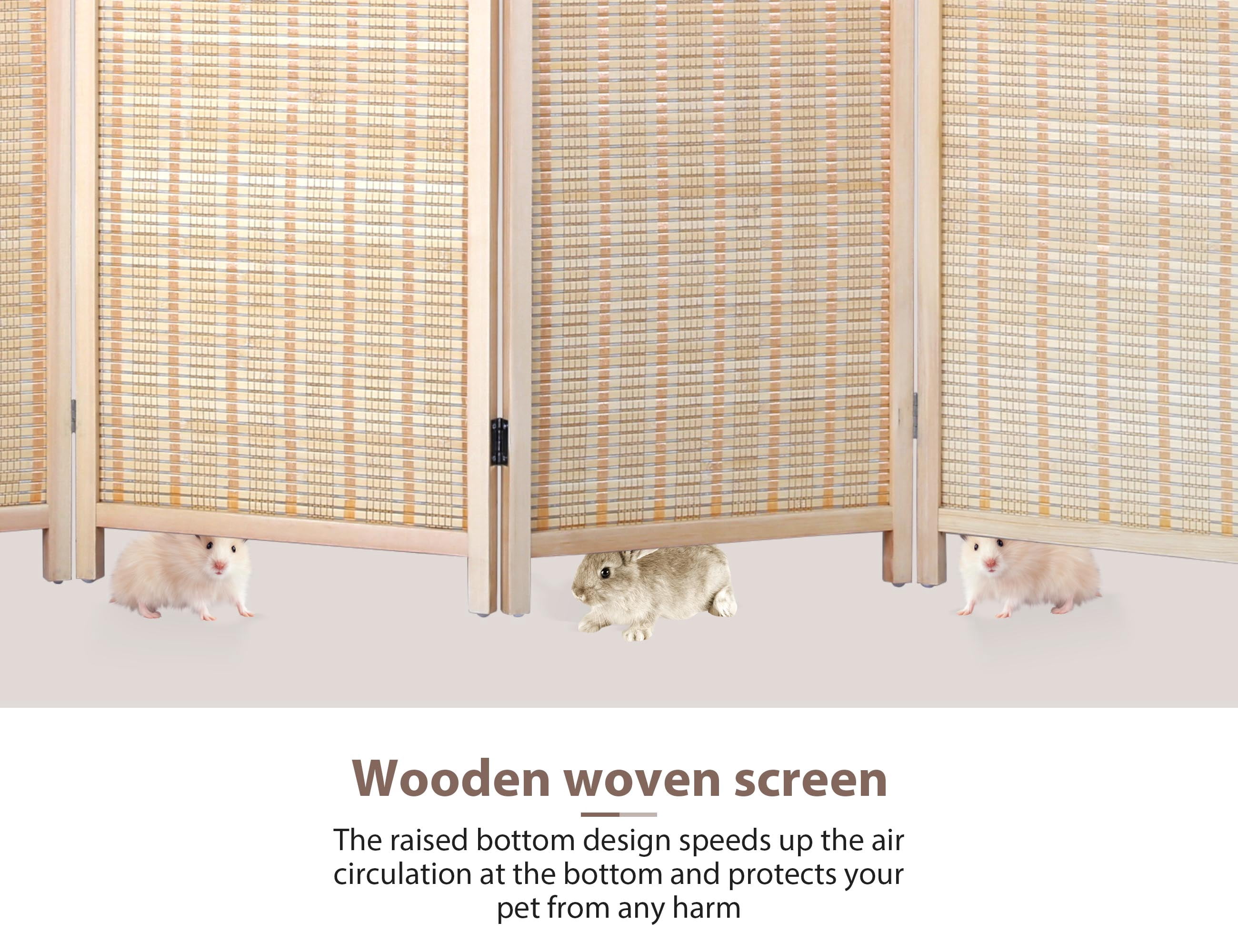 CL.HPAHKL Bamboo Room Divider 6 Panel Folding Privacy Screen Freestanding Wall Divider 6 ft Tall Room Partitions and Dividers for Home Bedroom Living Room, Natural