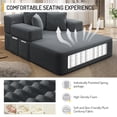 thumbnail image 4 of CARZZI LIFE Chaise Lounge Sofa Chair Indoor, Oversized Corduroy Upholstered Boneless Sofa Bed, Deep Seat Sleeper Couch Reading Chair for Living Room, No Assembly Required (Grey), 4 of 9