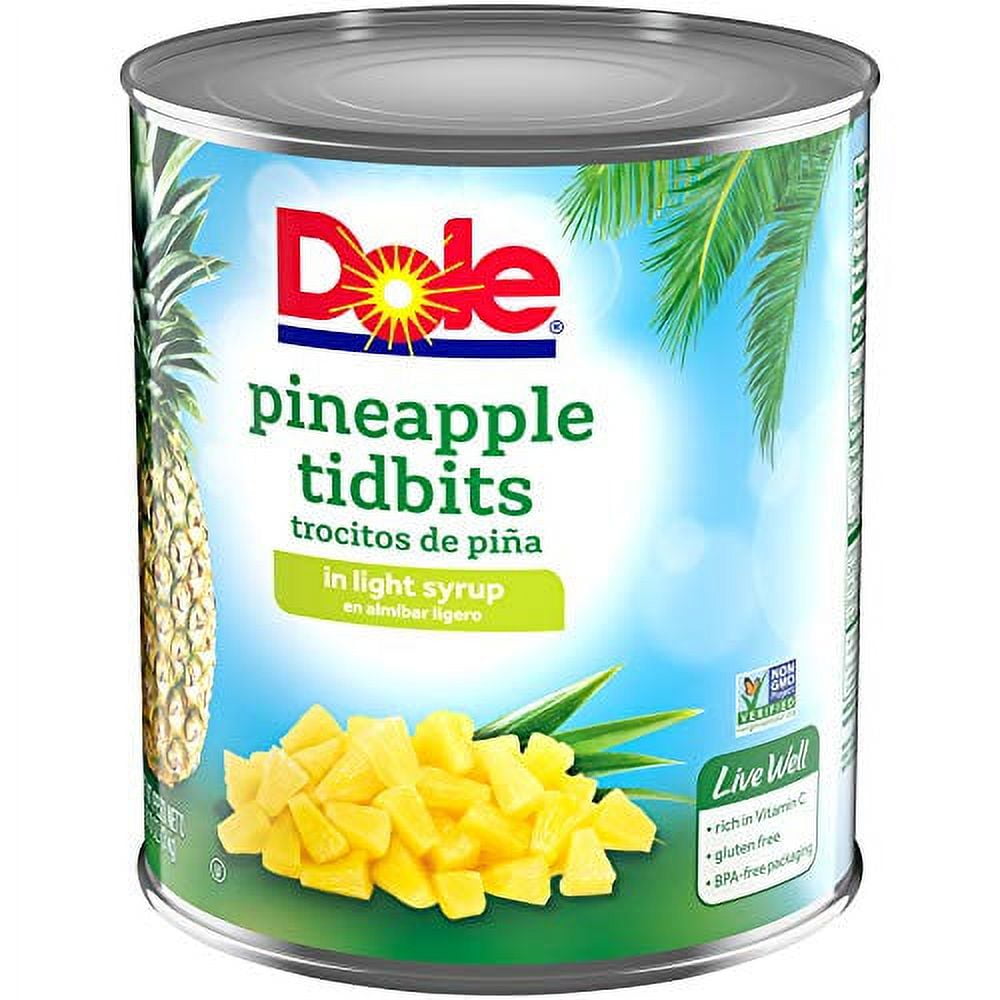 Dole Pineapple Tidbits in Light Syrup, 106 oz - Case of 6