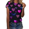 thumbnail image 2 of T-shirts for Women Valentine's Day Shirt Valentine's Day Printed T-shirt Short Sleeve Round Neck Pullover Blouses Top Women's Spring Summer Clothes, 2 of 5
