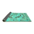 thumbnail image 2 of Ahgly Company Indoor Round Abstract Turquoise Blue Contemporary Area Rugs, 4' Round, 2 of 4