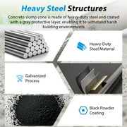 Concrete Slump Cone Test Kit, Heavy-Duty Steel Slump Cone 12''L x 8''W Standard Size