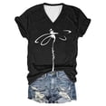 thumbnail image 5 of HCYSFG Womens Dragonfly Graphic Print V Neck Summer Tops Casual Classic Short Sleeve T Shirt Loose Fit Pullover Style Comfortable Daily Clothes, 5 of 5