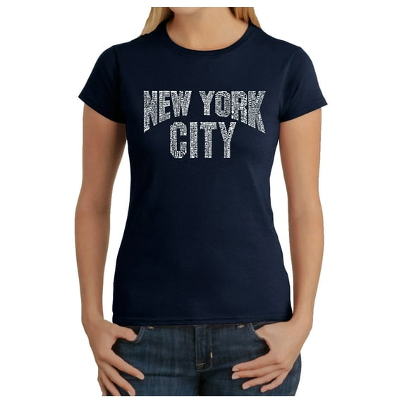 LA Pop Art Women's Word Art T-Shirt - NYC NEIGHBORHOODS