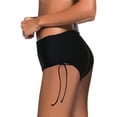 thumbnail image 3 of Women's Ruched Bikini Bottoms Strappy Swim Bottoms Full Coverage Swim Briefs, 3 of 5