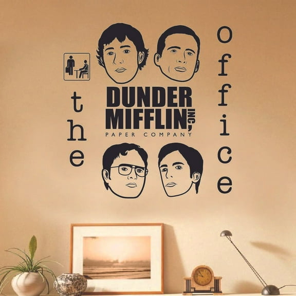 The Office Dunder Mifflin Logo TV Show Series Quote Wall Stickers Decor Design for Boys/Girls Bedroom Entertainment Fans Rooms Home Art Mural Decals Wall Art Vinyl Decoration Size (20x20 inch)