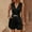 Black, variant on Women's Sleeveless V-Neck Jumpsuit with Belt Elegant Solid Color Romper with Pockets for Dressing Up Red，S