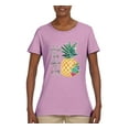 thumbnail image 2 of Pineapple Stand Tall Wear Crown And Stay Sweet Inside Arty Inspirational Pop Culture Womens Graphic T-Shirt, Light Pink, 2XL, 2 of 3