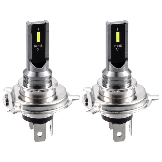 Unique Bargains Bombillas para luces antiniebla H4 Bombilla para faros delanteros Chips CSP Lámpara LED para conducción en automóvil Aluminio Blanco (Juego de 2)