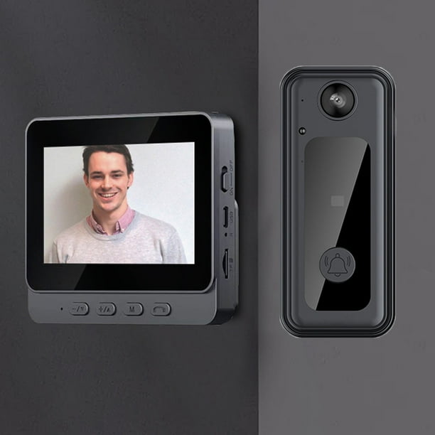 De Timbre De Video Inalámbrico, Pantalla De Cámara De Timbre De Video A Prueba De Agua IP65 Ahorro De Energía Lente Gran Angular De 170 Grados 1080P Para El Hogar