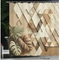 thumbnail image 3 of Ambesonne Monstera Shower Curtain, Scandinavian Boho Style, 69"Wx84"L, Pale Reseda Green Cocoa, 3 of 4