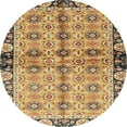 thumbnail image 1 of Ahgly Company Indoor Round Abstract Chrome Gold Yellow Abstract Area Rugs, 3' Round, 1 of 6