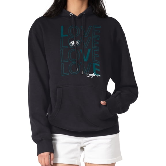 Women's G-III 4Her by Carl Banks Black Philadelphia Eagles Love Graphic Pullover Hoodie