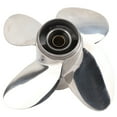 thumbnail image 2 of Propeller Marine Outboard Propeller 4 Blades 10 Spline Teeth Fit for 25-30HP 3in Gearcase, 2 of 8