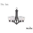 thumbnail image 4 of Maxim 11225FTOI I Axis Collection 21 Inch Five-Light Chandelier I Oil-Rubbed Bronze Finish I Frosted Glass I Traditional Style Light Fixture I LED Compatible I Adjustable Height I, 4 of 4
