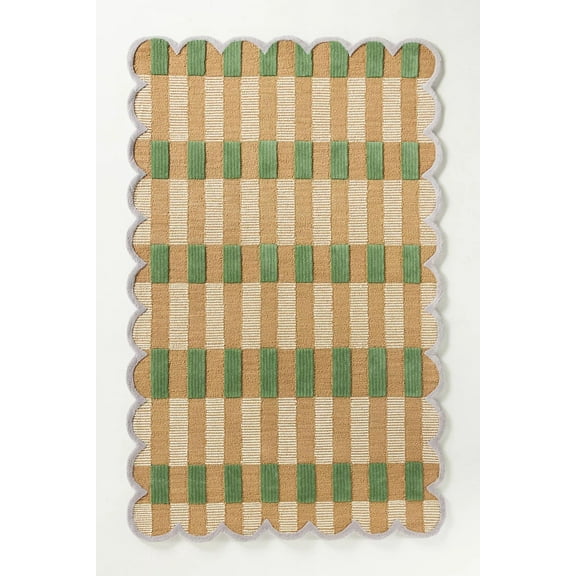 Homee Hand Tufted Woollen Rugs Matilda Goad Wool Tufted Scalloped Rug Available In All Sizes 5x8 ft 6x9 ft 8x10 ft