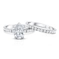 thumbnail image 5 of Rosec Jewels IGI Certified Lab Grown Diamond 2 Carat Engagement Ring with Band - E-VS1 Quality - Pear Shaped Wedding Ring Set, 925 Sterling Silver, US 4.00, 5 of 8