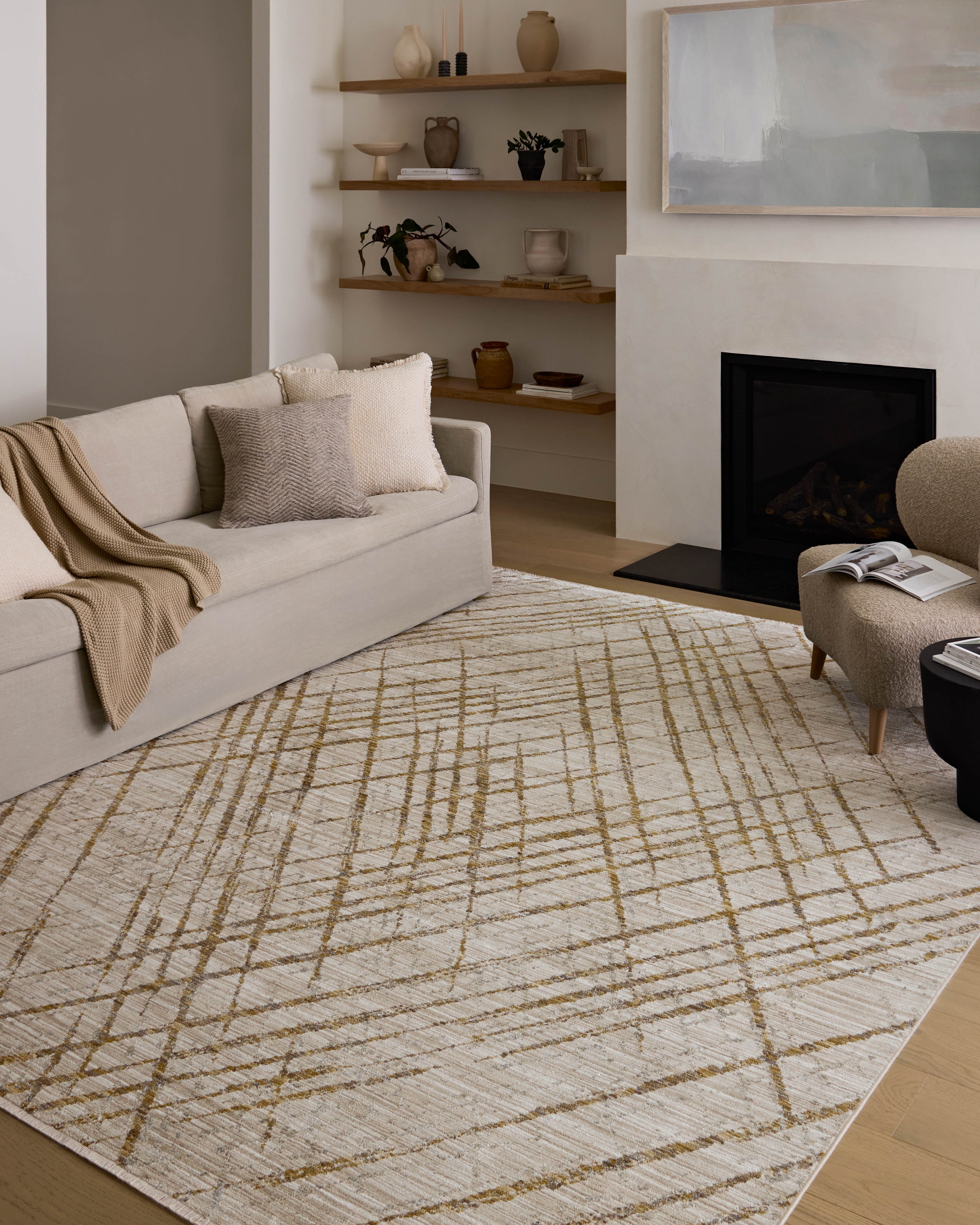 Loloi Wade Beige / Gold 9'-3" x 13'-1" Area Rug