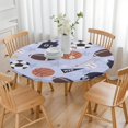 thumbnail image 3 of Baseball Football Pattern Round Fitted Tablecloth with Elastic Edge,Dining Table Cover Waterproof,Outdoor Round Tablecloth for Camping,Dining,Indoor and Outdoor, 3 of 7
