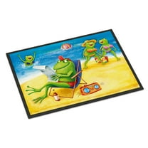 Carolines Treasures APH0080MAT Frogs on the Beach Door Mat Indoor Rug or Outdoor Welcome Mat 18x27 Doormat  27"L x 18"W