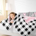 thumbnail image 3 of Manfei Monogrammed A Design Full Size Comforter Sets,Geometric Grid Print Bedding Comforter Set,Pink Reversible,3-Piece,1 Comforter and 2 Pillowcases, 3 of 7