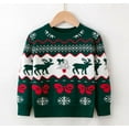 thumbnail image 3 of Weebloom Christmas Boys Girls Sweater Toddler Deer Prints Bowknot Long Sleeve Warm Knitted Pullover Xmas Tops Sweaters 3-4 Years Green, 3 of 3