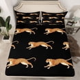 thumbnail image 2 of Homewish Jungle Animal Leopard Queen Sheet Sets,Safari Cheetah Flat Sheet,Brown Black Queen Fitted Sheet For Boy,Super Cozy Room Decor,4-Piece, 2 of 7