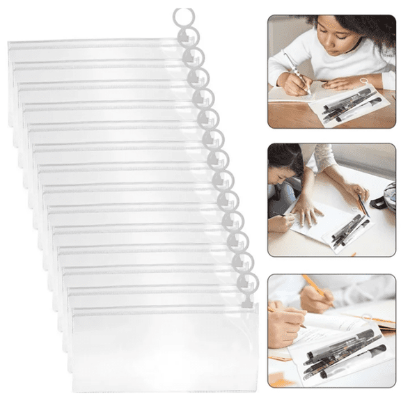 CCOCC 20Pcs Pencil Pouch,Multi-Purpose Use Office Desk Accessories,Zipper Closure Clear Bag