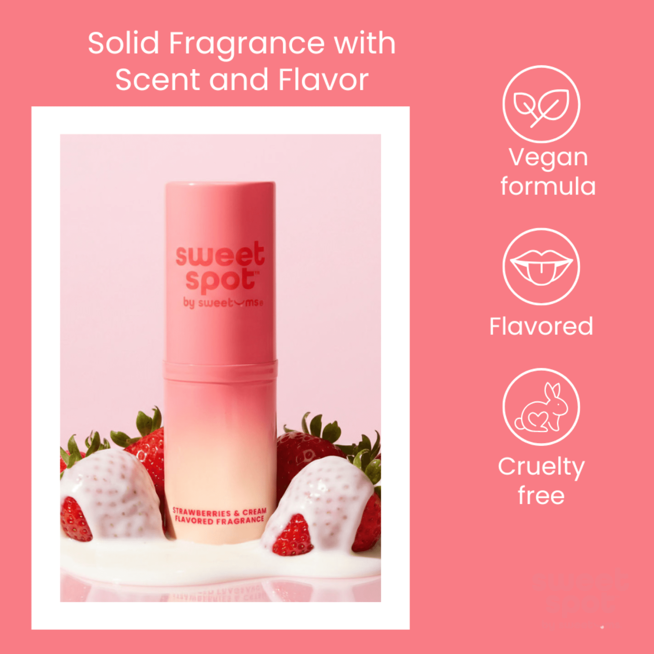 Sweetums Sweet Spot Strawberries & Cream Flavored Pleasure Fragrance Stick, 1 Count