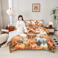 thumbnail image 5 of Castle Fairy Highland Cow 2pcs Bedding Comforter Set,Botanical Pumpkin Twin Comforter Sets,Autumn Harvest Breathable Bedding Set,Luxury Children Bedroom Decor,Reversible, 5 of 8