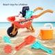 thumbnail image 3 of Kids Beach Toy Sand Castle Playset Summer Sand Water Game Play Cart Beach Game Toy Set Colorful Sand Molds Tool Sand Trolley Ducha Rastrillo Pala Para Niños Y Niñas 6Pcs Inevent FN003418-02, 3 of 6