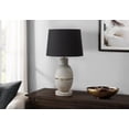 thumbnail image 2 of Lighting - 25"h - Lampe de Table - Résine Grise - Abat-Jour Noir - Contemporain - Moderne, 2 of 3