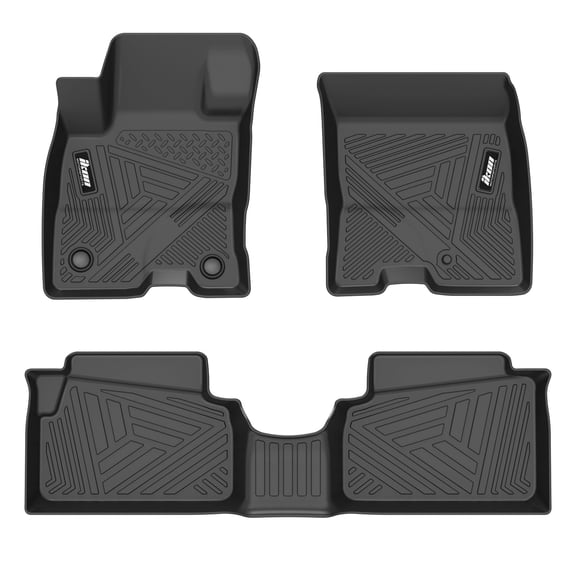 Ikon Motorsports 3D Molded TPE Floor Mats Fits 2022-2026 Ford Maverick 2.5L, IKON Black Waterproof Non-Slip Floor Liners, Front 2nd Row Carpets 3PCS