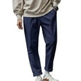 thumbnail image 2 of QHFBli Mens Casual Pants Relaxed Fit Flat Front Expandable Waist Chino Slack Trousers, 2 of 9